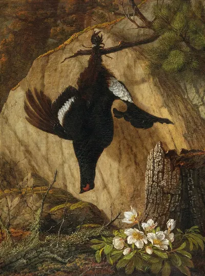 A Wood Grouse and Black Hellebore by Полина Халм-Фlechner, 1878 — digital art print download
