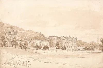Chatsworth House, Derbyshire by Уильям Генри Бартлетт — digital art print download
