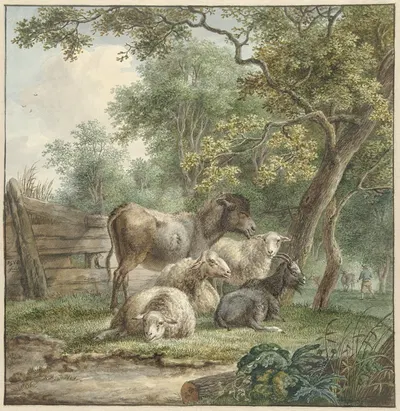Cattle in an Orchard by Питер Герардус ван Ос — digital art print download