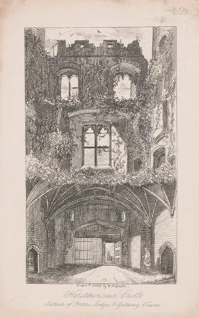 Herstmonceux Castle, Interior of Porter's Lodge and Gateway Tower by Уильям Генри Брук — digital art print download