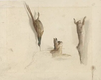 Dode fazant en twee dode hazen by Рейньер Крейвангер, 1822 - 1880 — digital art print download