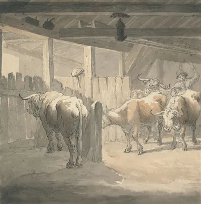 A Cow Byre by Роберт Хиллс — digital art print download