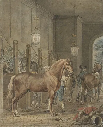 Stable Interior by Тетарт Филипп Кристиан Хааг, 1780 — digital art print download