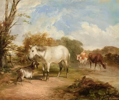 Pastoral Scene with Horse by Томас Сидни Купер — digital art print download
