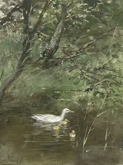 Eendjes in het water by Виллем Марис, 1854 - 1910 — digital art print download