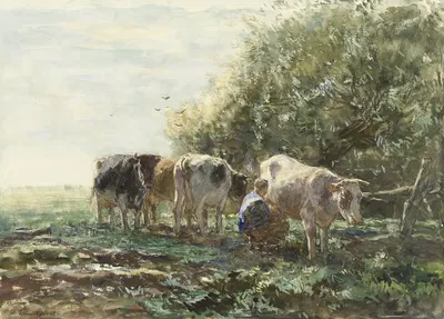 The Milking Pen by Виллем Марис, 1854 - 1910 — digital art print download