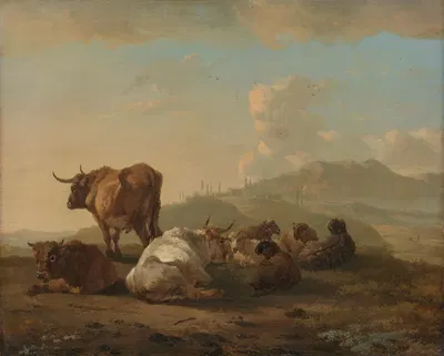 Resting herd by Виллем Ромейн, 1650 - 1694 — digital art print download