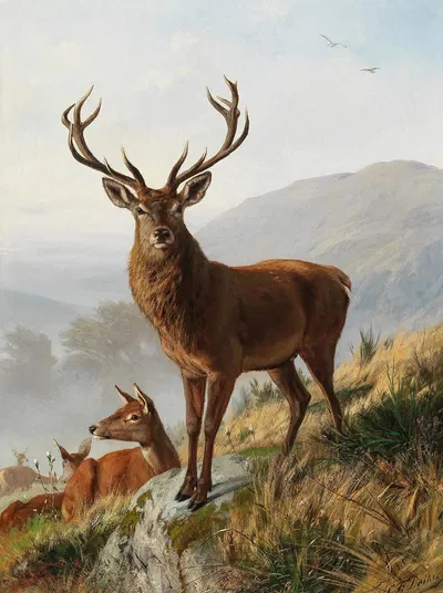 Der kapitale Hirsch by Карл Фридрих Дейкер — digital art print download