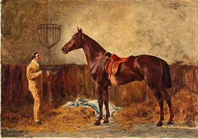 Vor dem Ausritt by Карл Рудольф Хубер, 1866 — digital art print download