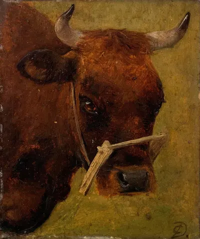 Head of a cow. Study by Carlo Dalgas, 1845 — digital art print download