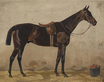 Brauner im Stall by Эмиль Волькерс, 1900 — digital art print download