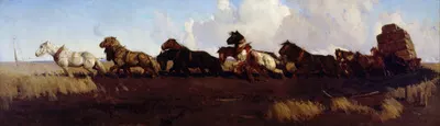 Across the Black Soil Plains by Джордж Вашингтон Ламберт, 1899 — digital art print download