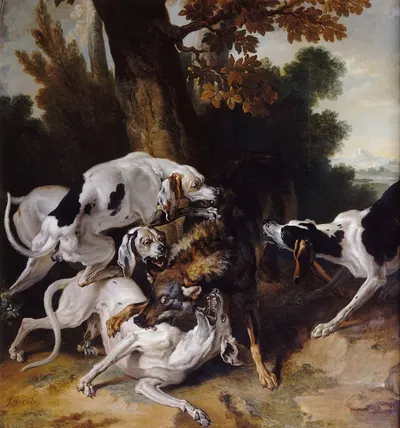 L'hallali du loup by Jean-Baptiste Oudry, 1725 — digital art print download