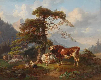 On the Alpine Pasture by Joseph Heicke — digital art print download