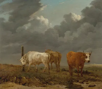 A landscape with cattle by Карел Дуйардин, 1656 — digital art print download