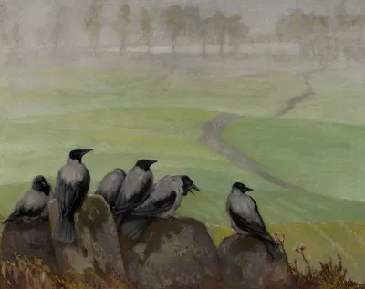 Crows – Council of Seniors by Kazimierz Stabrowski, 1923 — digital art print download