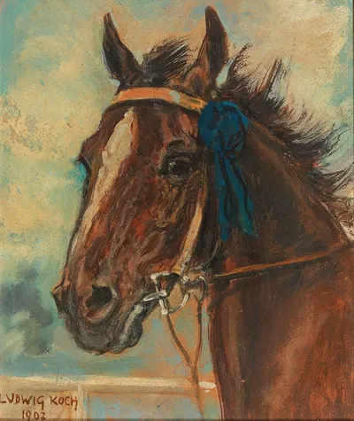 A Winning Horse by Людвиг Кох — digital art print download