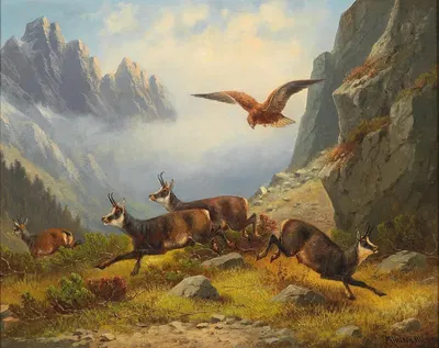 Adler auf Gemsenjagd by Мориц Мюллер — digital art print download