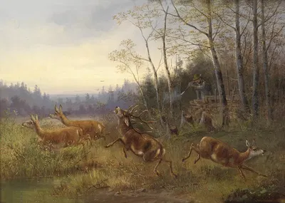 Hirschjagd by Мориц Мюллер — digital art print download