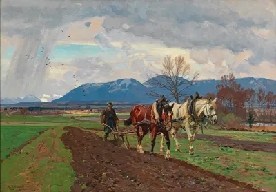 Pflügender Bauer by Отто Штрицель, 1916 — digital art print download