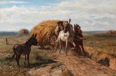 Ein Esel auf der Landstraße by Отто фон Торен, 1866 — digital art print download
