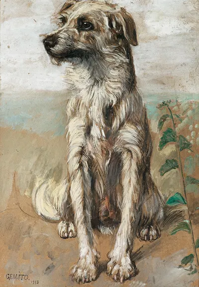 Sitzender Hund by Винченцо Джемито, 1913 — digital art print download