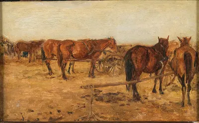 A Carriage with Horses by Август фон Петтенкофен — digital art print download