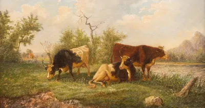 Pasturing cows by Эдмунд Малькнехт — digital art print download