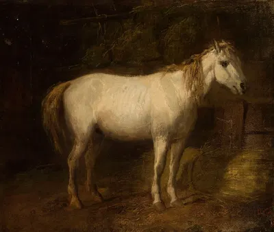 Horse in the stables by Józef Brodowski, 1896 — digital art print download