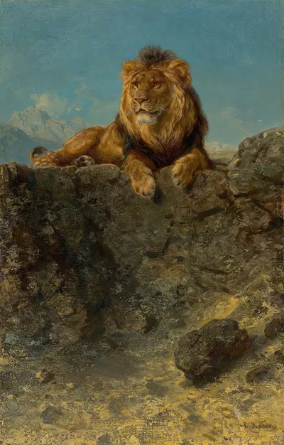 Throning Lion by Людвиг Кнаус — digital art print download
