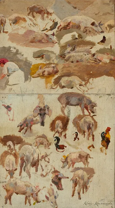 Studies of pigs by Мария Класс-Казановская — digital art print download