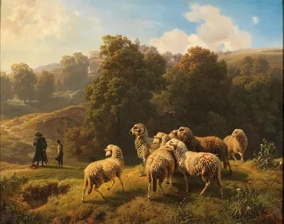 An Encounter on the Sheep Pasture by Роберт Эберле — digital art print download