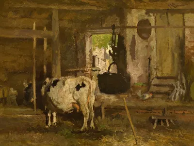 Stable Interior by Адриен-Жозеф Эйманс — digital art print download