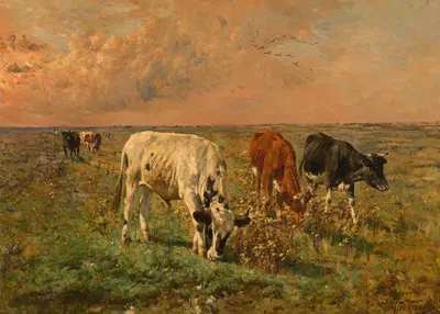 Cows in a Pasture by Alfred Verwee — digital art print download