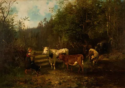 Woodland Pasture by Anders Askevold, 1878 — digital art print download