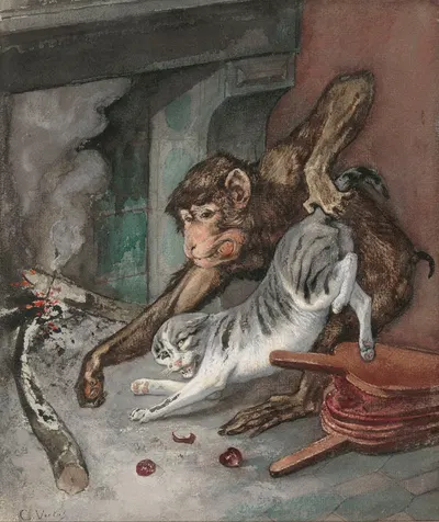 Bertrand and Raton by Шарль Верлат — digital art print download