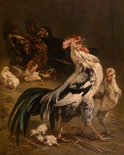 The King of the Poultry Yard by Шарль Верлат, 1857 — digital art print download