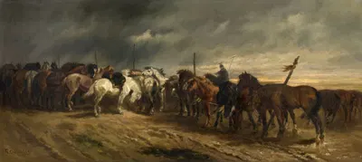 Horses by Гюстав Колсуль, 1878 — digital art print download