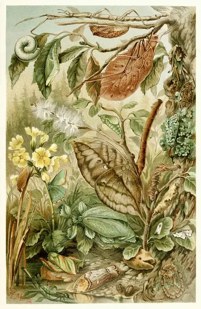 Mimicry in Insects by H. Morin, 1893-1896 — digital art print download