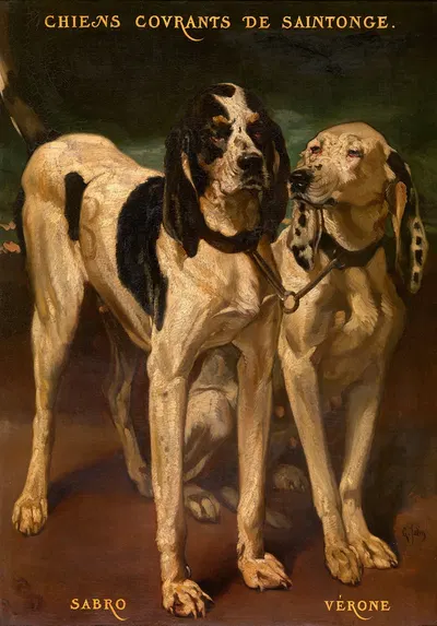Two Dogs by Луи-Годефруа Жаден — digital art print download
