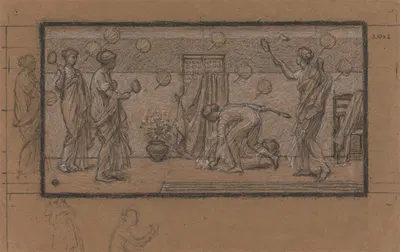 Study for Battledore and Shuttlecock by Albert Joseph Moore — digital art print download