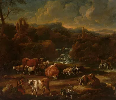 Herd in the mountains by Филипп Петер Рус — digital art print download