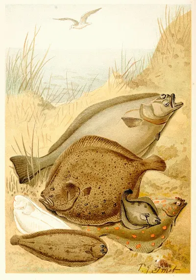 Flat fish by Pierre Jacques Smit, 1893-1896 — digital art print download