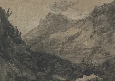 Mountainous Landscape by Alexander Cozens — digital art print download