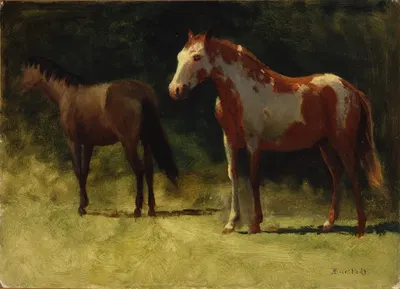 Two Horses by Альберт Бирштадт — digital art print download