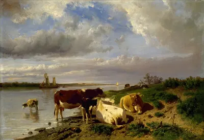 Landscape with Cattle by Anton Mauve — digital art print download