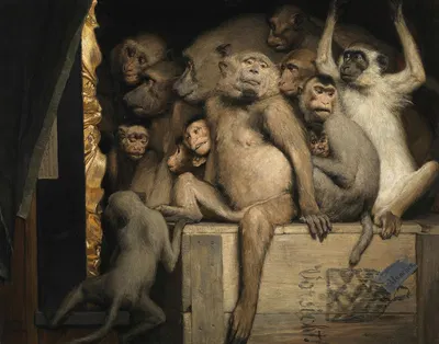Monkeys as Judges of Art by Gabriel von Max, 1889 — digital art print download