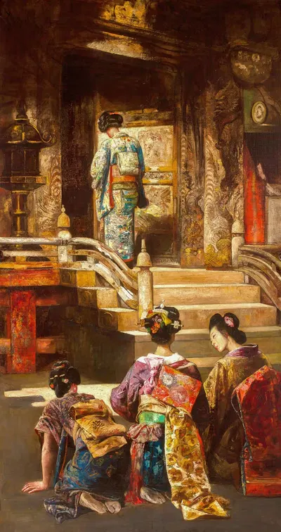 A Japanese princess going to church by Gyula Tornai — digital art print download