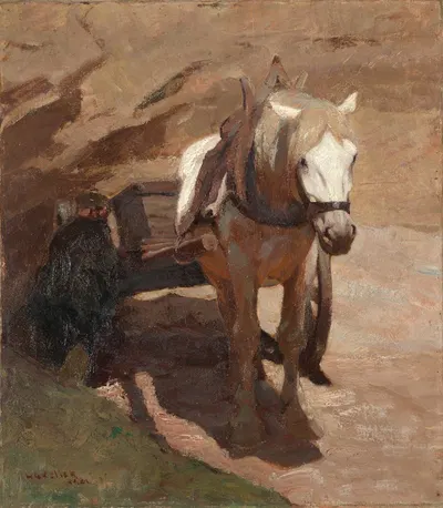 In the Sand-pit by Henry Keller, 1901 — digital art print download
