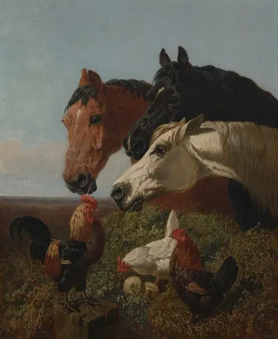 Farmyard friends by John Frederick Herring Jr. — digital art print download
